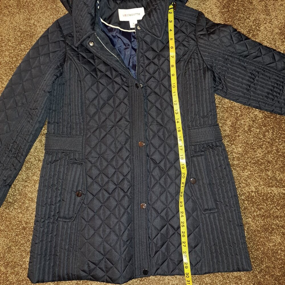 Liz Claiborne Hooded Midweight Quilted Jacket - Picture 10 of 11